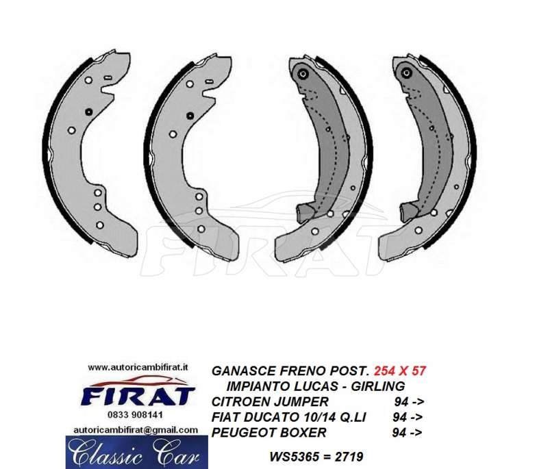 GANASCE FRENO FIAT DUCATO 10/14 Q.LI POST. (WS5365)